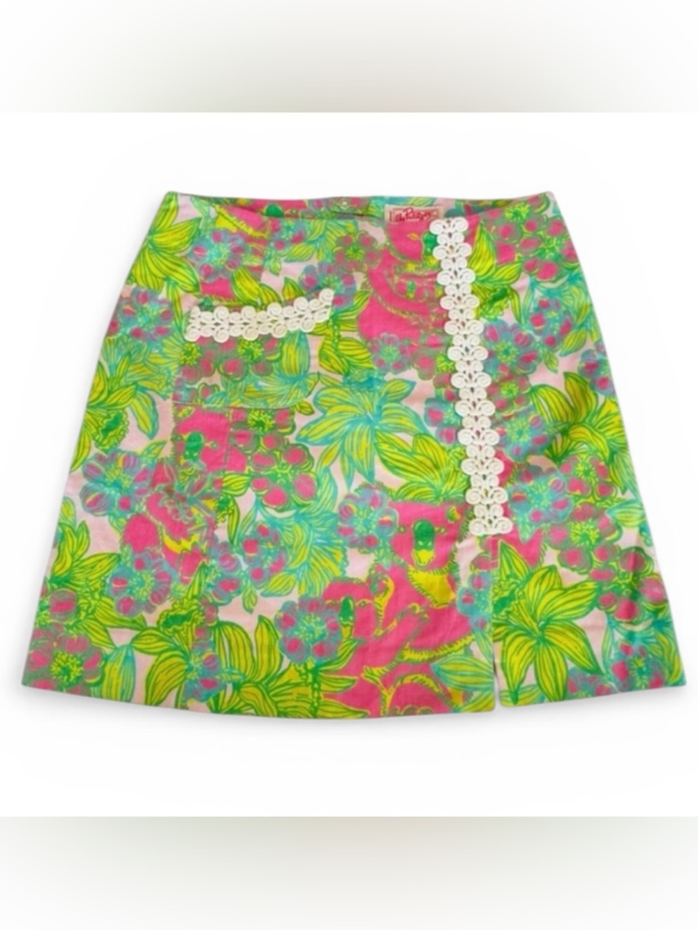 Lilly Pulitzer Big Squeeze Print A-Line Mini Skirt Size 4